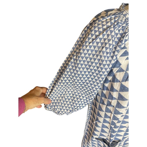 NWT Nymane Womens Block Printed Shift Dress Short Sleeve Pockets Size XS Blue - Picture 7 of 11